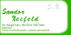 sandor neifeld business card